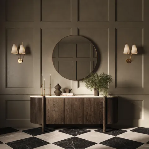 Leona 24 x 24 Checkerboard Matte Porcelain Tile in Amani Bronze and Nero Marquina