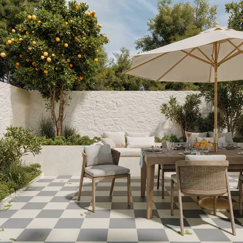 Palmer 12 x 12 Checkerboard Raw Porcelain Tile in White and Grey