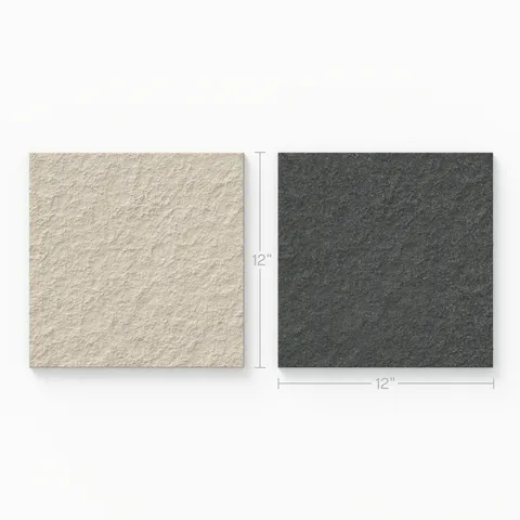 Palmer 12 x 12 Checkerboard Raw Porcelain Tile in Natural and Nero