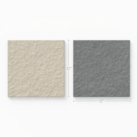 Palmer 12 x 12 Checkerboard Raw Porcelain Tile in Natural and Grey