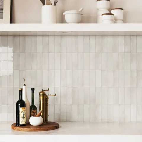 Natasha 2 x 6 Glossy Porcelain Tile in Oat