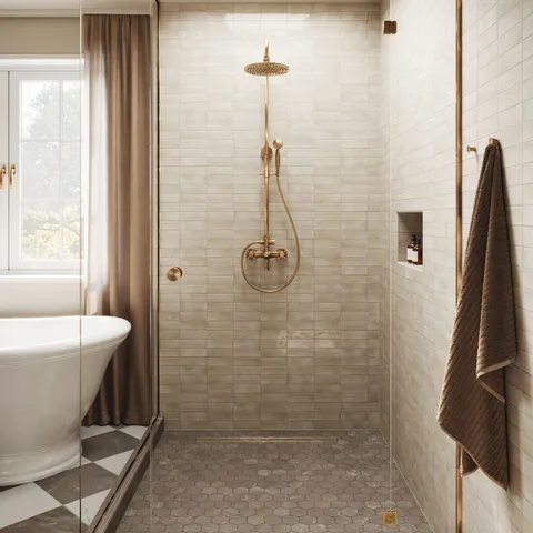 Natasha 2 x 6 Glossy Porcelain Tile in Canvas