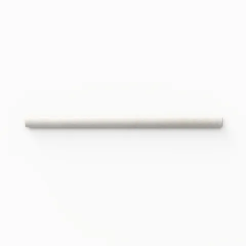 A 0.5x8 ceramic tile trim in creamy beige, featuring a glossy finish, and softly curved profile for elegant edging.