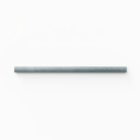 A 0.5x8 ceramic tile trim in light blue featuring a matte finish, and softly curved profile for elegant edging.