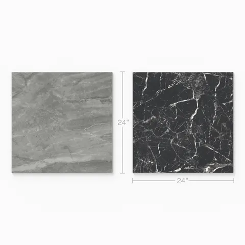 Blair 24 x 24 Polished Porcelain Tile in Oniciata Grey and Marmo Black
