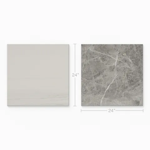 Chantel 24 x 24 Checkerboard Polished Porcelain Tile in Dolomite and Imperial