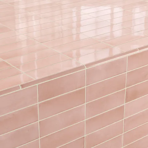 Natasha 0.5 x 8 Jolly Glossy Ceramic Tile Trim in Blush