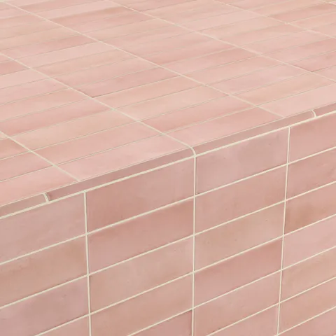 Natasha 0.5 x 8 Jolly Matte Ceramic Tile Trim in Blush