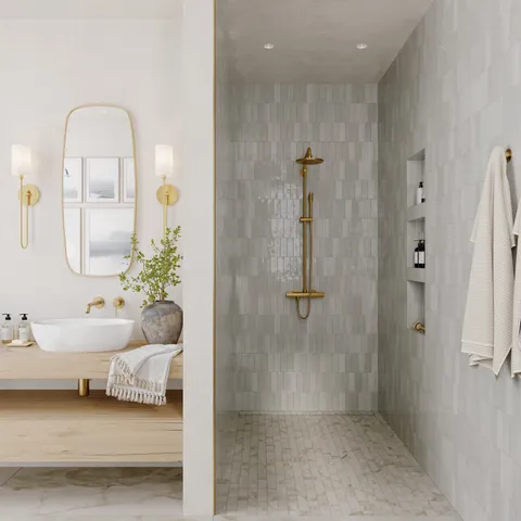 Jojo 2 x 6 Glossy Ceramic Tile in Grey