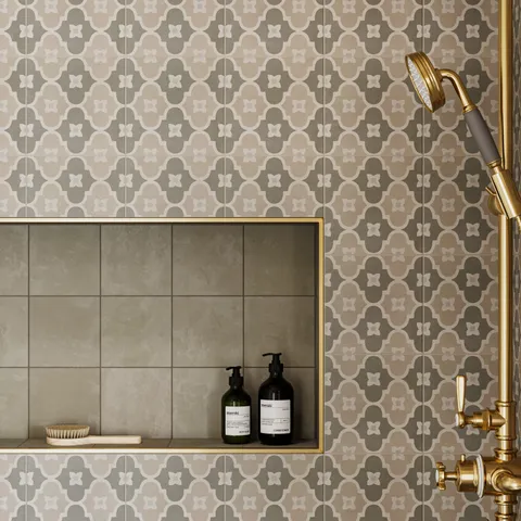 Brielle 8 x 8 Matte Porcelain Tile in Arabesque