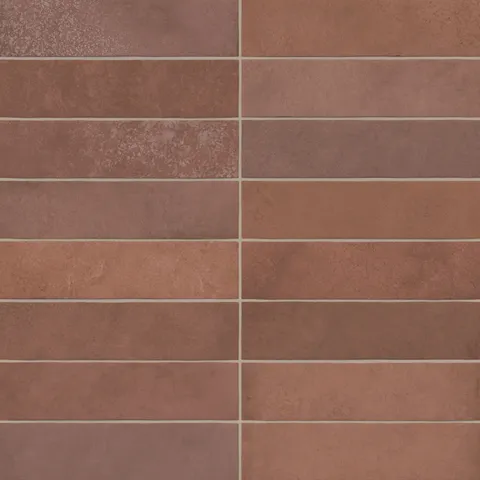 Juliet 2.5 x 10 Matte Porcelain Tile in Rust