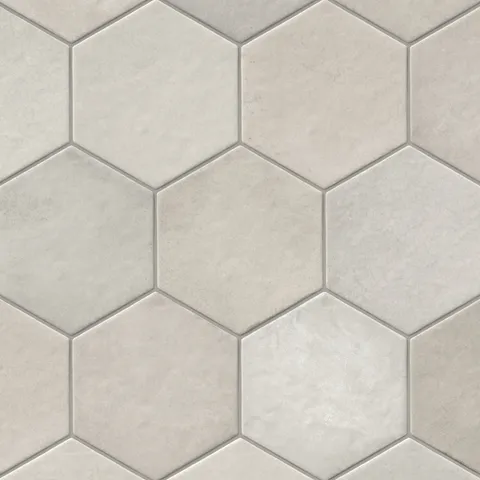 Juliet 7 x 8 Hexagon Matte Porcelain Tile in Pearl
