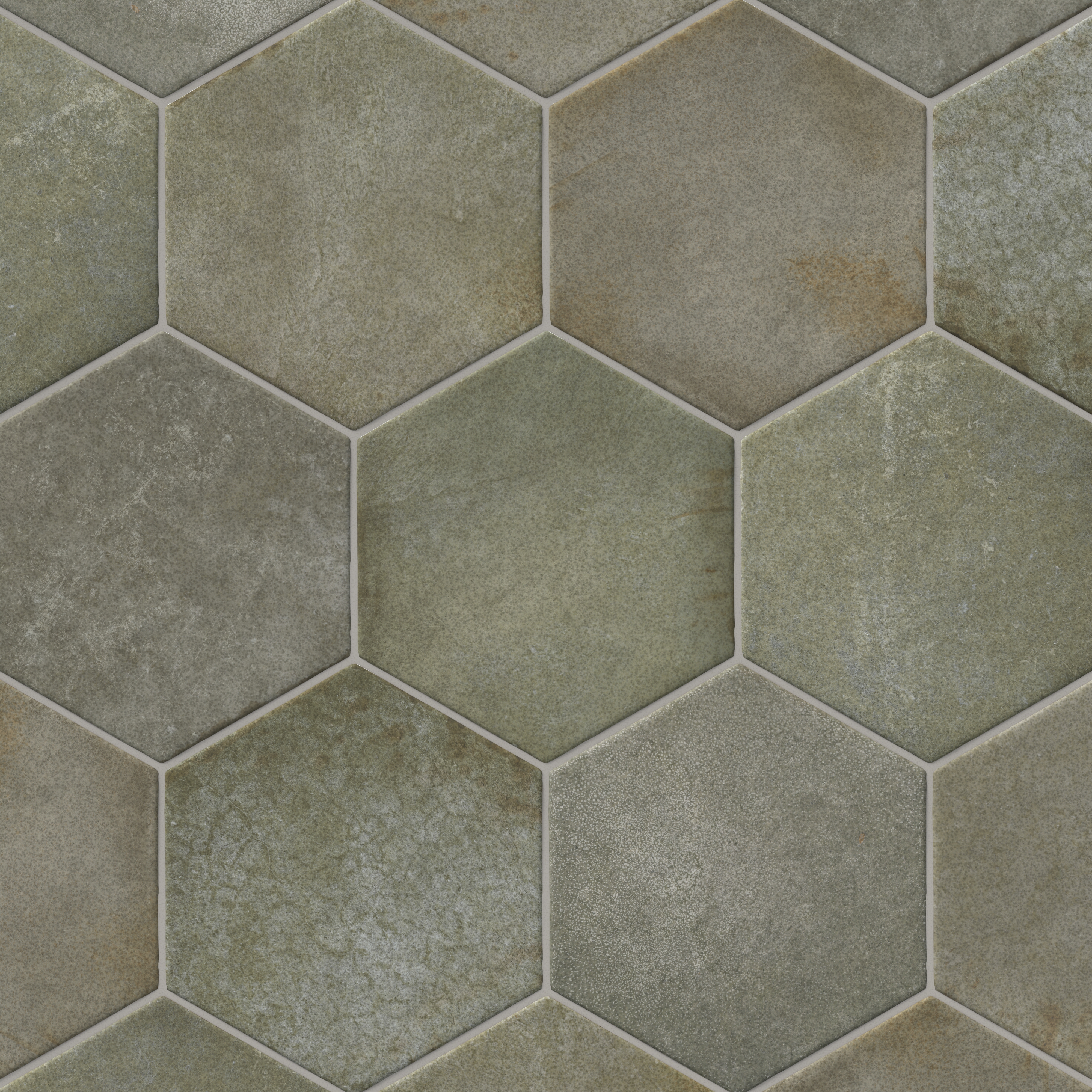 Juliet 7 x 8 Hexagon Matte Porcelain Tile in Olive | Edward Martin Juliet 7 x 8 Hexagon Matte Porcelain Tile in Olive | Edward Martin