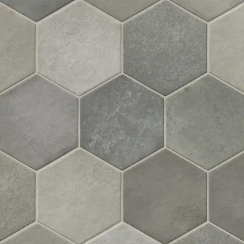 Juliet 7 x 8 Hexagon Matte Porcelain Tile in Charcoal