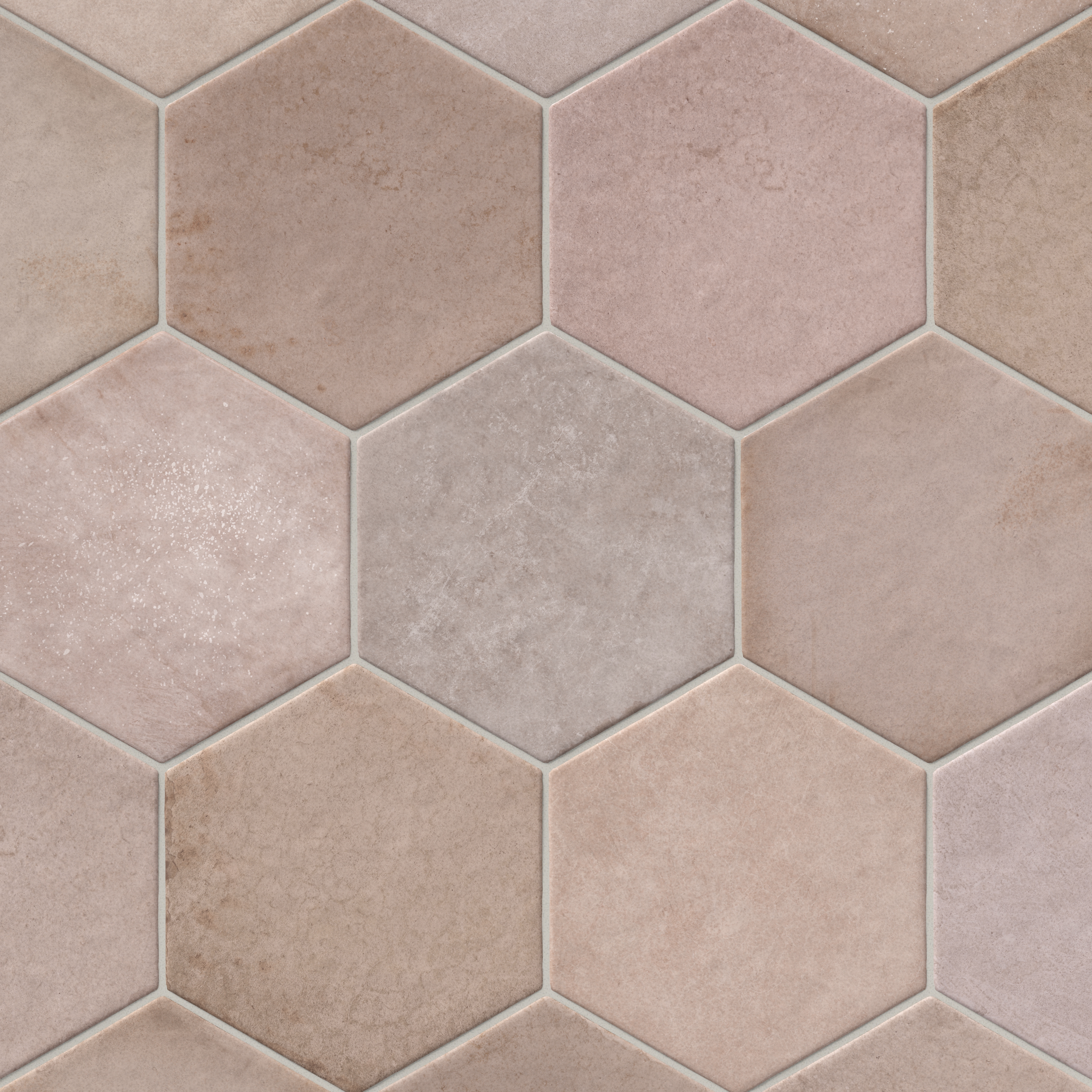 Juliet 7 x 8 Hexagon Matte Porcelain Tile in Rosewood | Edward Martin
