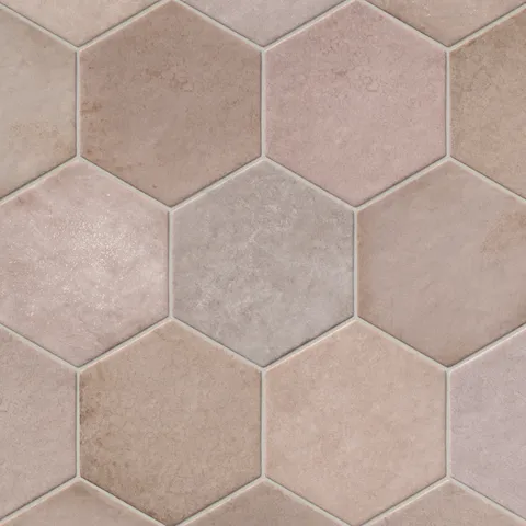 Juliet 7 x 8 Hexagon Matte Porcelain Tile in Rosewood