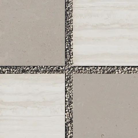Wren 24 x 24 Checkerboard Grip 2cm Porcelain Paver Tile in Dune and Oat