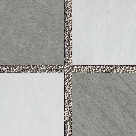 Carter 24 x 24 Checkerboard Grip 2cm Porcelain Paver Tile in Fossil & Extra White
