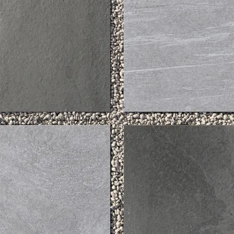 Bowden 24 x 24 Checkerboard Grip 2cm Porcelain Paver Tile in Charcoal & Slate