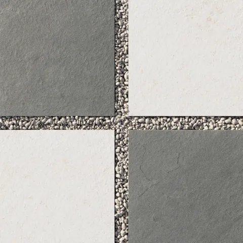 Bowden 24 x 24 Checkerboard Grip 2cm Porcelain Paver Tile in Multicolor & Canvas