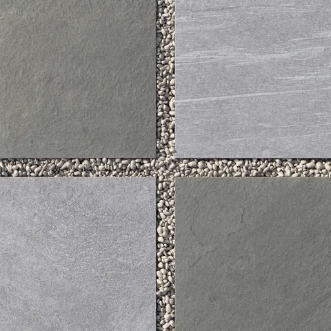 Bowden 24 x 24 Checkerboard Grip 2cm Porcelain Paver Tile in Multicolor & Slate