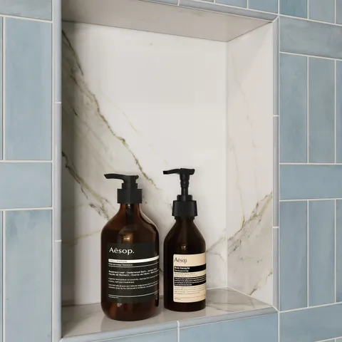 Cleo 0.43 x 6.3 Glossy Ceramic Rounded Edge Tile in Sky