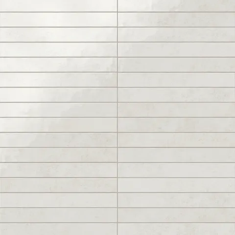 Rectangular porcelain wall tile in a glossy finish with a smooth, lightly textured surface, featuring a warm off-white color with subtle natural variation.