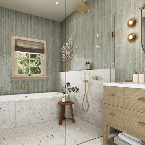 Mariel 1 x 12 Glossy Porcelain Tile in Opal Blue