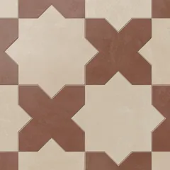 Almond Mist Star and Burnt Umber Cross