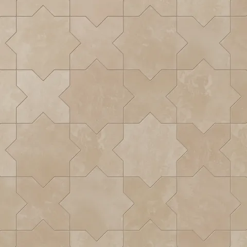 Isabel 11 x 11 Matte Porcelain Tile Star in Sahara Sand and Cross in Sahara Sand