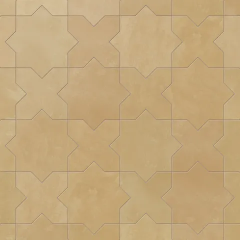 Isabel 11 x 11 Matte Porcelain Tile Star in Golden Sky and Cross in Golden Sky