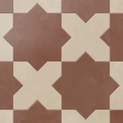 Burnt Umber Star and Almond Mist Cross