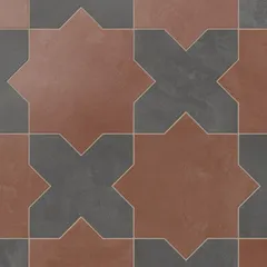 Burnt Umber Star and Midnight Slate Cross