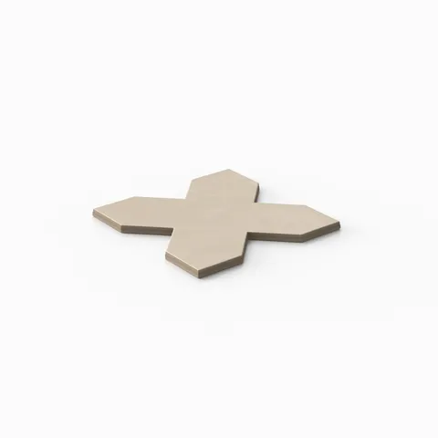 Isabel 5 x 5 Matte Porcelain Cross Tile in Almond Mist