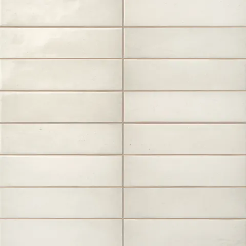 Matte tiles in white-beige tones with delicate tonal variation, offering a clean and timeless minimalist finish.