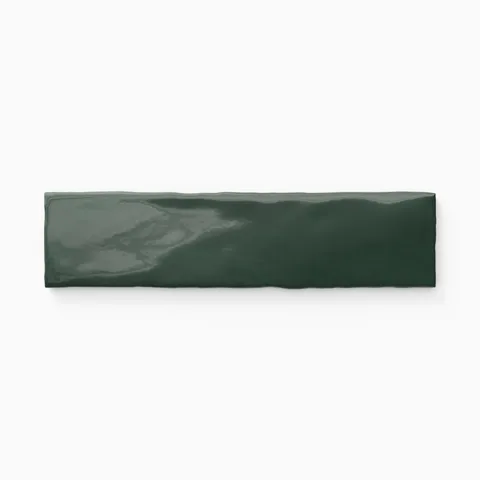 Harper 3 x 12 Glossy Ceramic Tile in Feathered Dark Green