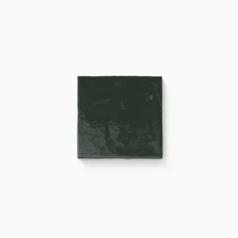 Harper 5 x 5 Glossy Ceramic Tile in Feathered Dark Green