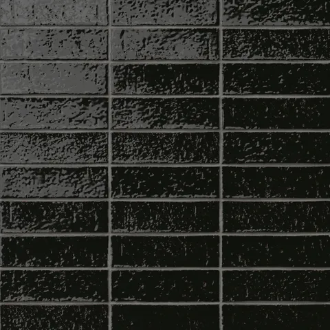 Handmade brick tiles with a gleaming dark brown glaze, subtle dimples, pinholes, and organic surface variation.