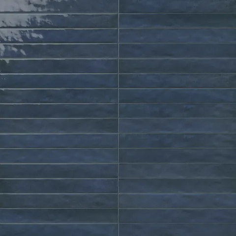 Remi 2 x 17 Glossy Ceramic Tile in Navy