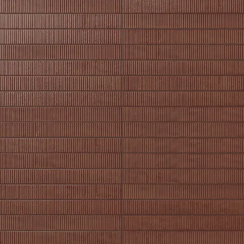 Remi 2 x 17 Glossy Ceramic Tile in Rust Deco