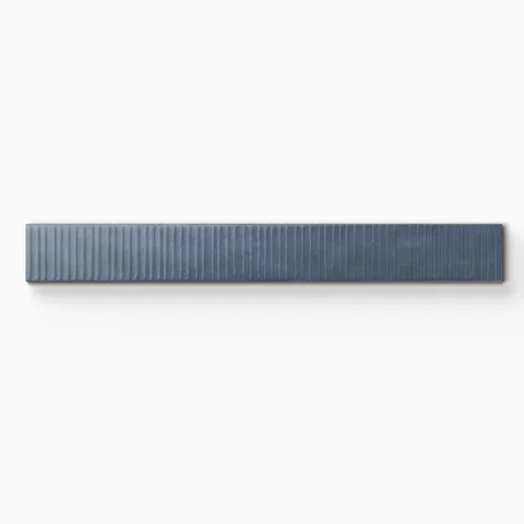Remi 2 x 17 Glossy Ceramic Tile in Navy Deco