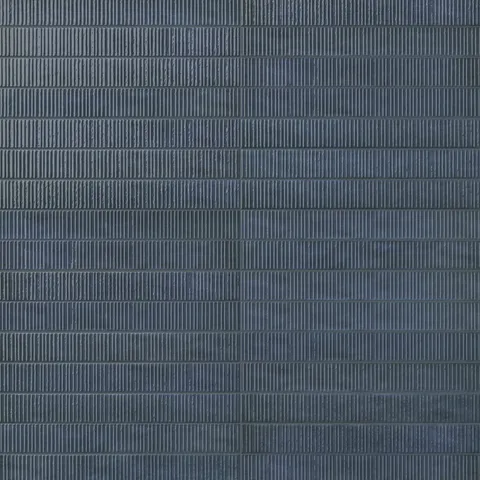 Remi 2 x 17 Glossy Ceramic Tile in Navy Deco