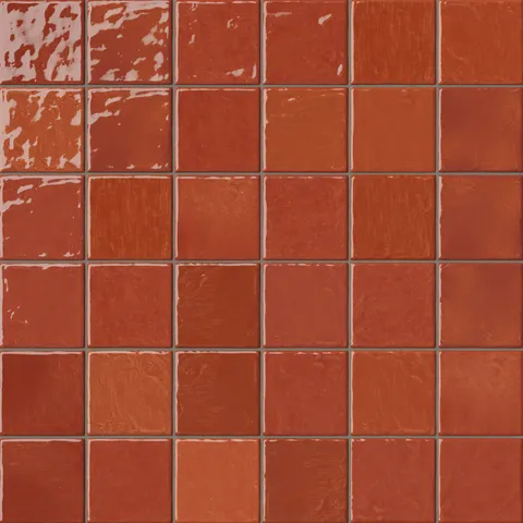 Mila 4 x 4 Glossy Ceramic Tile in Rust