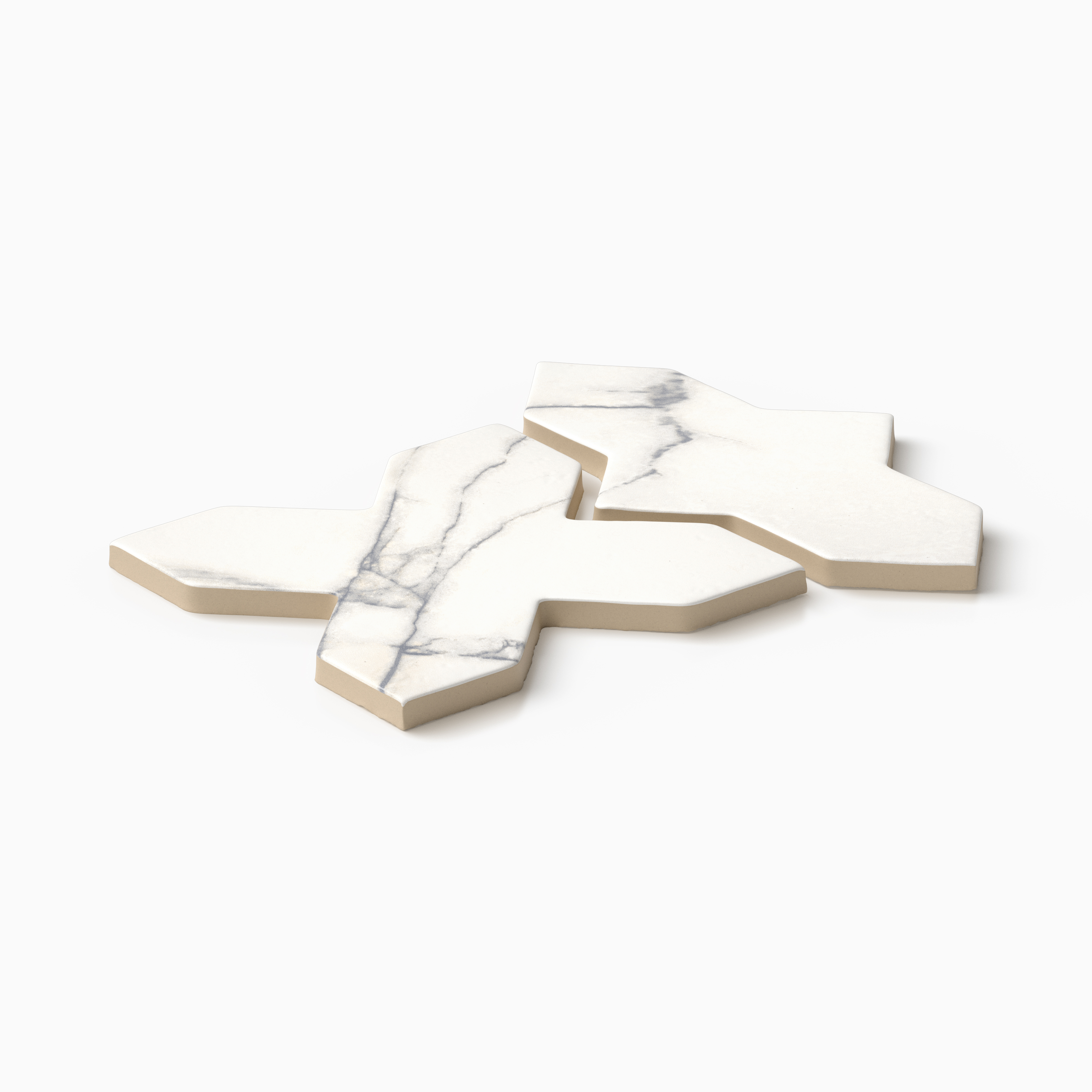 Aslan 8 x 8 Porcelain Tile Shield in Calacatta and Cross in