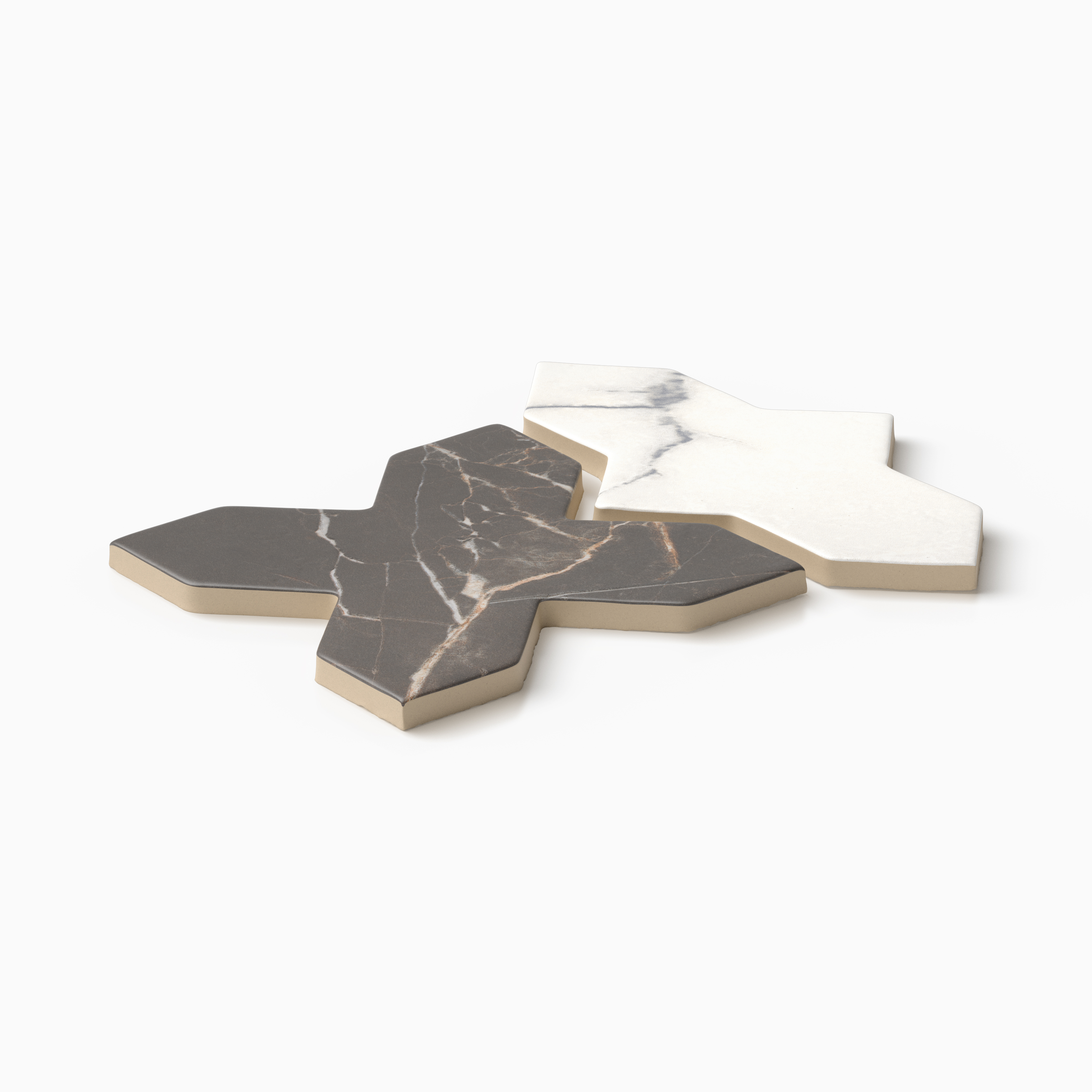 Aslan 8 x 8 Porcelain Tile Shield in Calacatta and Cross in