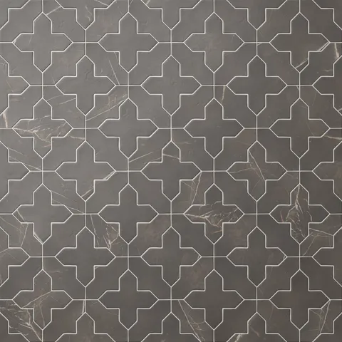 Aslan 8 x 8 Porcelain Tile Shield in Imperial and Cross in Imperial