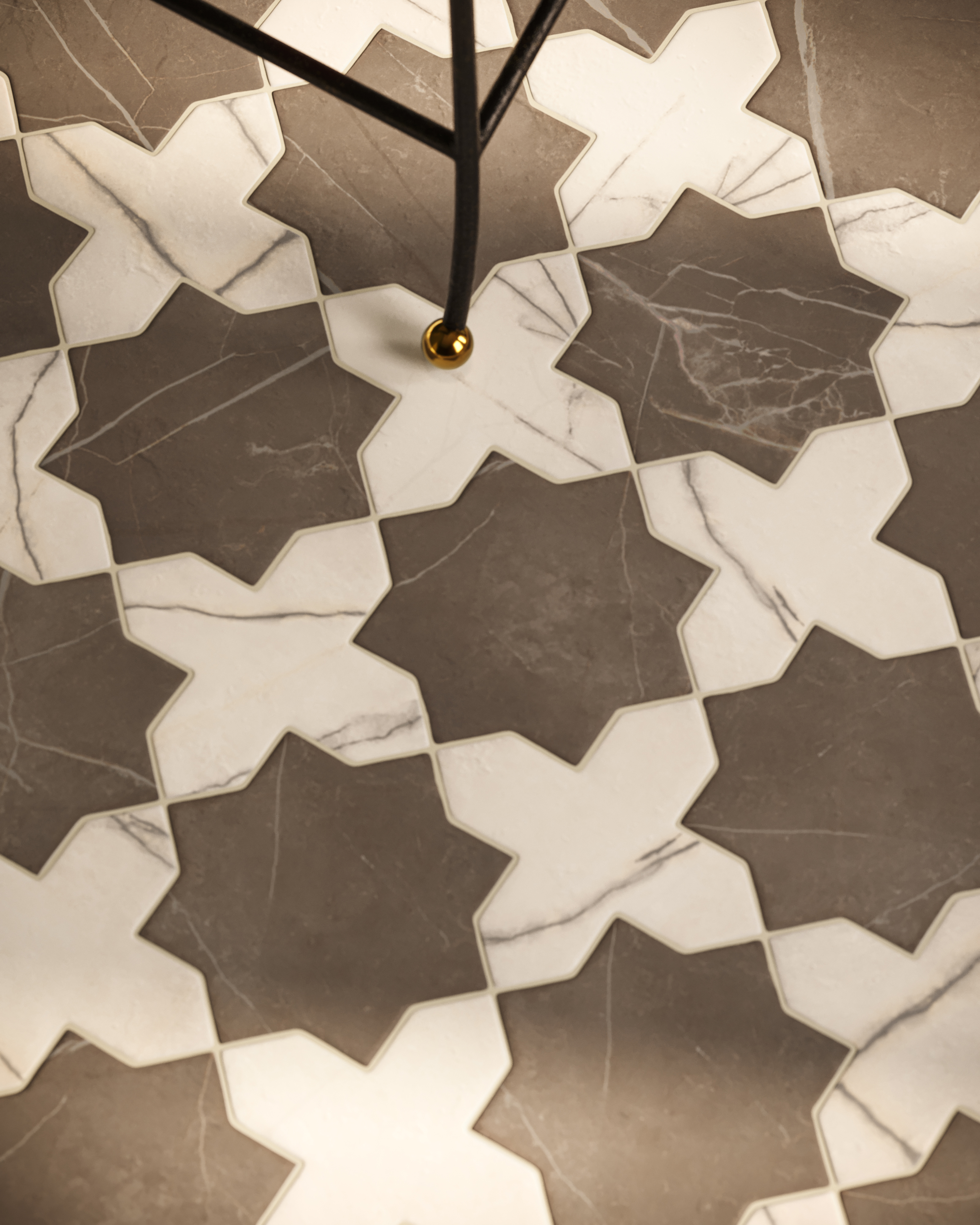 Aslan 6 x 12 Porcelain Tile Star in Imperial and Cross in