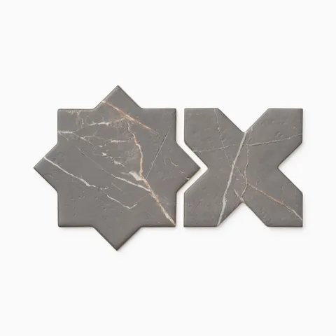 Aslan 6 x 12 Porcelain Tile Star in Imperial and Cross in Imperial