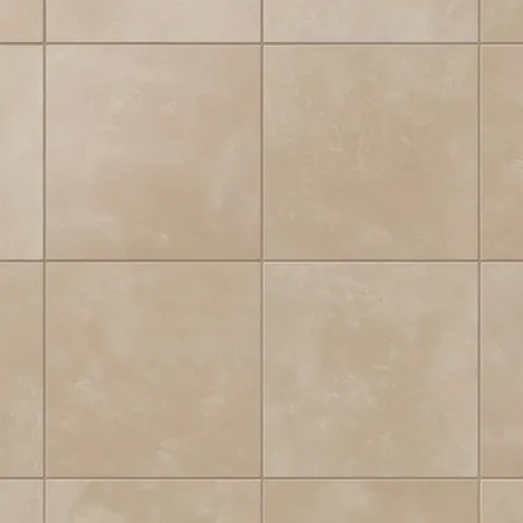 These 6x6 porcelain square tiles feature light brown tones with gentle variation and a powdery matte finish, giving walls and floors a calm, grounded feel.