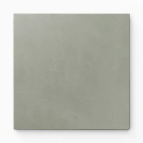 Isabel 6x6 Matte Porcelain Tile in Seasalt highlights calm sage green shading within a classic square format, paired with understated cement-plaster texture and a soft matte glaze.